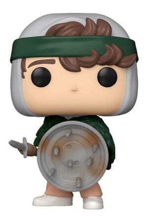 STRANGER THINGS POP! TV VINLYL FIGURA HUNTER DUSTIN CON ESCUDO 9 CM