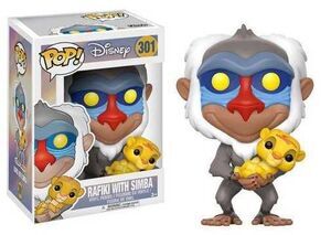 EL REY LEON FIG 9 CM RAFIKI WITH SIMBA VINYL POP                           