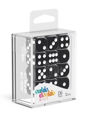 OAKIE DOAKIE DICE DADOS D6 16 MM SOLID NEGRO (12)