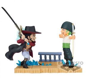 ONE PIECE DIORAMA 7 CM WORLD COLLECTABLE RORONOA ZORO VS DRACULE MIHAWK