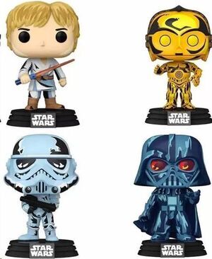 STAR WARS RETRO SERIES PACK 4 FIGURAS 9 CM POP! VINYL EXCLUSIVAS