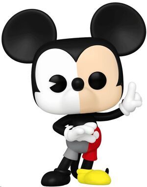 DISNEY 100 POP! VINYL FIGURA MICKEY MOUSE MITAD COLOR EDICION ESPECIAL 9 CM