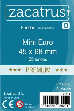 FUNDAS ZACATRUS MINI EURO PREMIUM ( 45 X 68 MM ) (55 UDS)