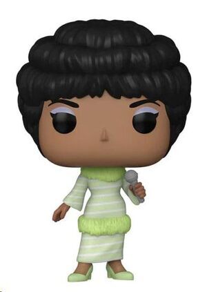 ARETHA FRANKLIN POP! ROCKS VINYL FIGURA GREEN DRESS 9 CM