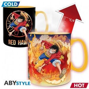 ONE PIECE TAZA SENSITIVA AL CALOR 460 ML LUFFY Y SABO