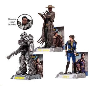 FALLOUT PACK DE 3 FIGURAS MOVIE MANIACS LUCY & MAXIMUS & THE GHOUL (GITD) (ETIQUETA DORADA) 15 CM