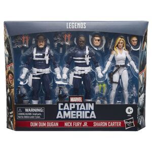 CAPITAN AMERICA MARVEL LEGENDS SERIES PACK TRES FIG 15 CM DUM DUM DUGAN; NICK FURY JR. & SHARON CARTER