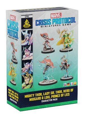 MARVEL CRISIS PROTOCOL MINIATURES GAME MIGHTY THOR; LADY SIF; THOR & LOKI