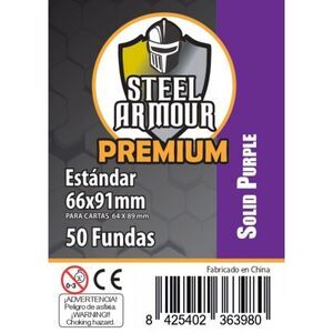 FUNDAS STEEL ARMOUR ESTANDAR OPACAS - REVERSO MORADO (66X91MM)