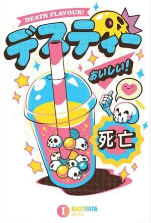 POSTER ILUSTRATA TE HELADO KAWAI MORTAL 61 X 91;5 CM