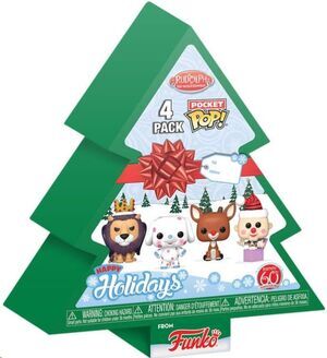 RUDOLPH HOLIDAY 2024 PACK DE 4 LLAVEROS POCKET POP! VINYL TREE HOLIDAY BOX 4 CM