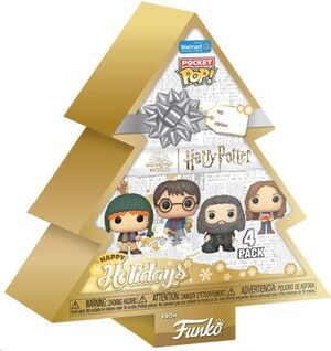 HARRY POTTER HOLIDAY 2024 PACK DE 4 LLAVEROS POCKET POP! VINYL TREE HOLIDAY BOX 4 CM