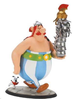 ASTERIX FIGURA OBELIX PILA DE CASCOS 30 CM