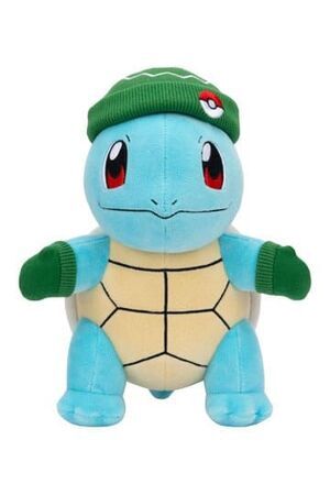 POKMON PELUCHE SQUIRTLE CON GORRO VERDE Y MANOPLAS 20 CM