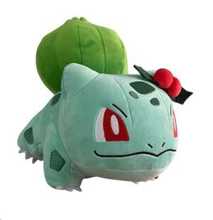 POKMON PELUCHE BULBASAUR CON MUERDAGO ROJO 20 CM