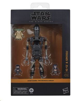 STAR WARS THE MANDALORIAN THE BLACK SERIES FIGURA IG-12; GROGU & ANZELLANS 15 CM