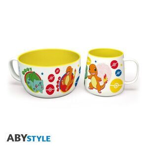 POKEMON SET DESAYUNO TAZA + BOL PIKACHU;BULBASAUR; CHARMANDER Y SQUIRTLE