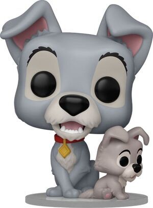 LA DAMA Y EL VAGABUNDO FIGURA POP! DISNEY VINILO TRAMP CON CACHORRO 9 CM