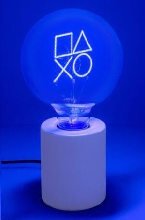 PLAYSTATION LAMPARA Y BOMBILLA LOGO NEON LED E27