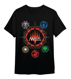 MAGIC THE GATHERING CAMISETA NEGRA SIMBOLOS MANA T - S