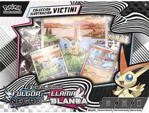 POKEMON JCC ESCARLATA Y P�RPURA � FULGOR NEGRO Y LLAMA BLANCA CAJA COLECCI�N ILUSTRACI�N VICTINI