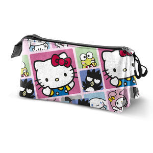 HELLO KITTY MULTICOLOR ESTUCHE PORTATODO TRIPLE PANELS