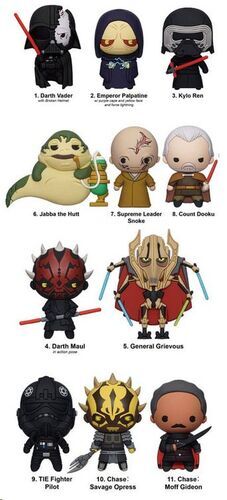 STAR WARS COLGANTES PVC 3D YEAR OF THE DARK SIDE SERIES 1