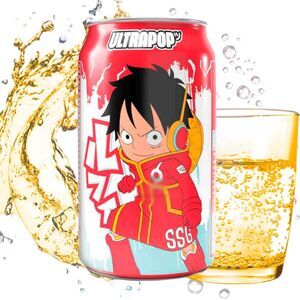 Portada de REFRESCO SODACAN EDICIÓN ONE PIECE LUFFY SABOR LIMONADA DE FRESA 330ML