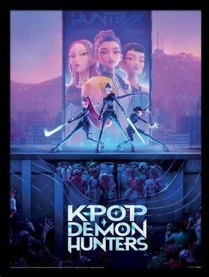 K-POP DEMON-HUNTERS P�STER ENMARCADO COLLECTOR PRINT MOVIE KEY ART