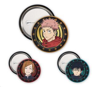 JUJUTSU KAISEN PAQUETE DE INSIGNIAS YUJI; MEGUMI Y NOBARA