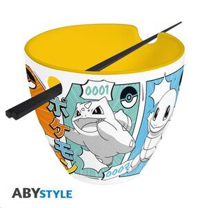 POKEMON TAZON DE RAMEN CON PALILLOS STARTERS MANGA