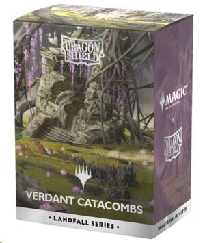 Portada de DRAGON SHIELD FUNDAS STANDARD LANDFALL SERIES - VERDANT CATACOMB MAGIC THE GATHERING