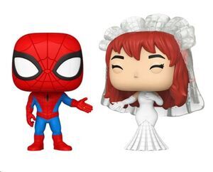 Portada de MARVEL PACK DE 2 POP! VINYL FIGURAS SUPERHERO PAREJA SM & MJ 9 CM