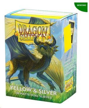 DRAGON SHIELD FUNDAS STANDARD MATTE DUAL YELLOW & SILVER (100) 