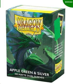 DRAGON SHIELD FUNDAS STANDARD MATTE DUAL  GREEN & SILVER (100)