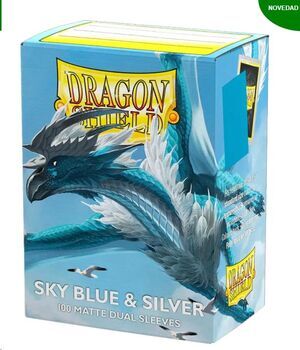 DRAGON SHIELD FUNDAS STANDARD MATTE DUAL SKY BLUE & SILVER (100)