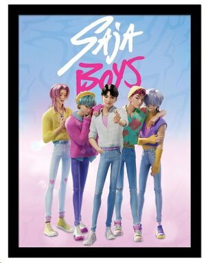 LAS GUERRERAS K-POP P�STER ENMARCADO COLLECTOR PRINT SAJA BOYS