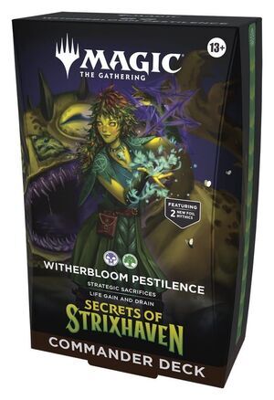 Portada de MAGIC - SECRETOS DE STRIXHAVEN MAZO DE COMMANDER WITHERBLOOM PESTILENCE (INGLÉS)