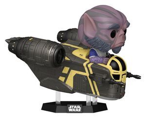 STAR WARS: THE MANDALORIAN AND GROGU FIGURA POP! RIDES DELUXE VINYL CABEZ�N ZEB ORRELIOS IN THE RAZOR CREST 9 CM