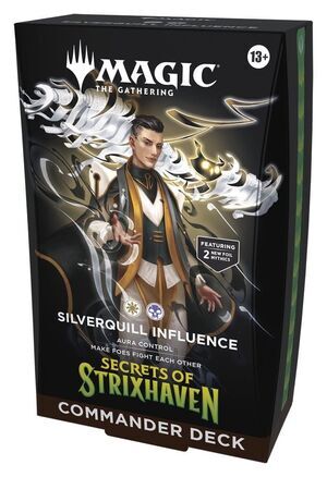 Portada de MAGIC - SECRETOS DE STRIXHAVEN MAZO DE COMMANDER SILVERQUILL INFLUENCE (INGLÉS)