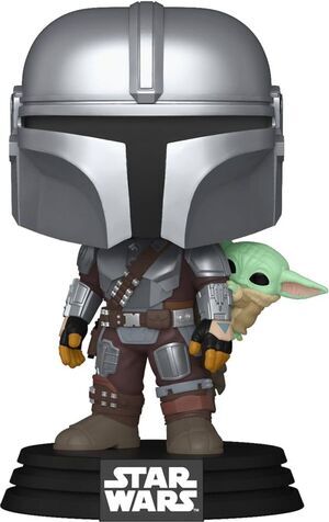 STAR WARS: THE MANDALORIAN AND GROGU FIGURA POP! VINYL CABEZ�N THE MANDALORIAN WITH GROGU 9 CM