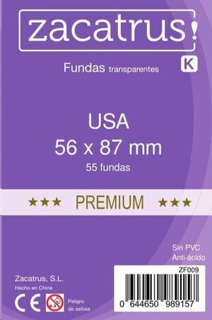 FUNDAS ZACATRUS USA PREMIUM 56 MM X 87 MM (55)                             