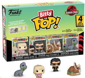 Portada de JURASSIC PARK PACK DE 4 FIGURAS BITTY POP! VINYL TRICERATOPS 2;5 CM