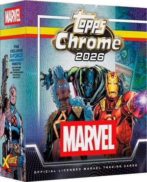 Portada de TOPPS CHROME 2026 MARVEL COMICS MEGA BOX