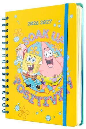 BOB ESPONJA AGENDA ESCOLAR 2026/2027 SEMANA VISTA A5 12 MESES