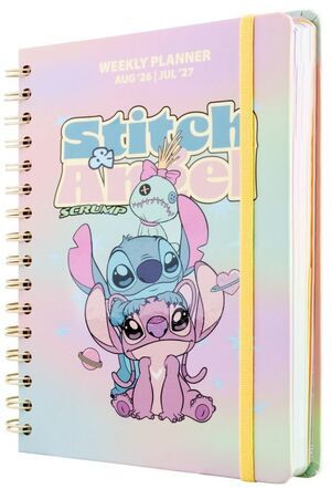 STITCH Y ANGEL AGENDA ESCOLAR 2026/2027 SEMANA VISTA A5 12 MESES DISNEY