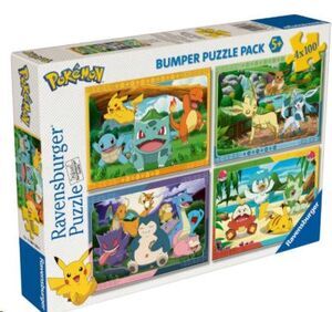 Portada de POKEMON PUZZLE BUMPER PACK  4 X 100 PIEZAS