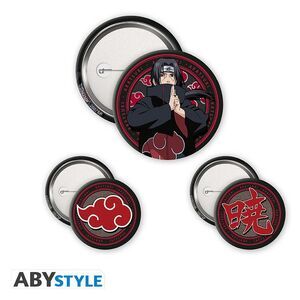 Portada de NARUTO SHIPPUDEN SET DE 3 CHAPAS ITACHI & AKATSUKI