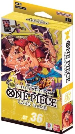 Portada de ONE PIECE CARD GAME STARTER DECK ST36 YELLOW EUSTASS CAPTAIN KID (INGLÉS)