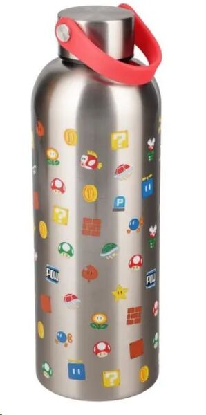 SUPER MARIO BOTELLA DE AGUA MET�LICA CON CORREA